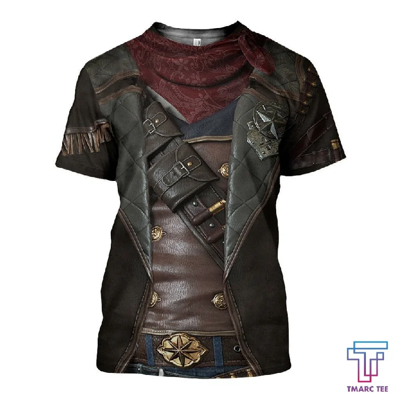 3D Cowboy Armor Shirts Cowboy Lover T Shirt Cowboy Gifts-- Chenille Brocade Lace