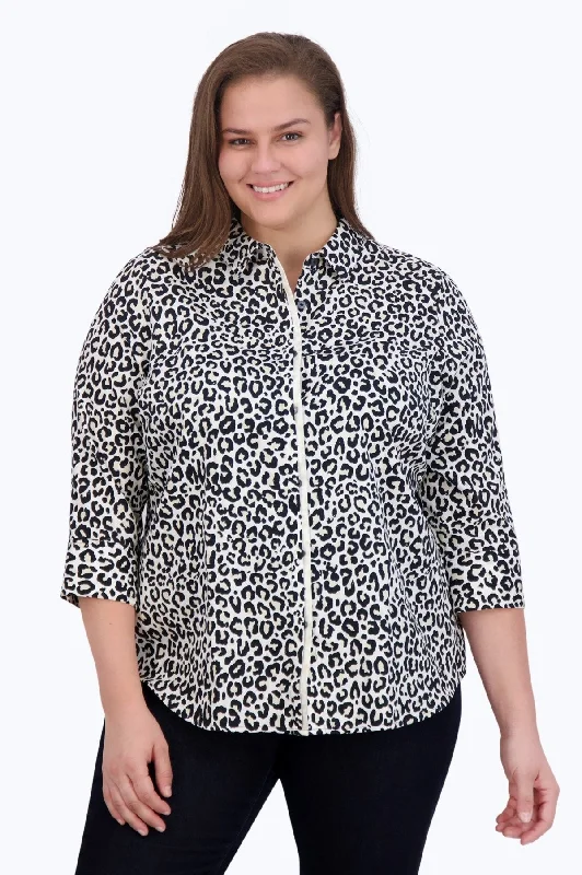 Charlie Plus No Iron Leopard Print Shirt-- Jersey Fabric Tulle Fabric Batik Fabric