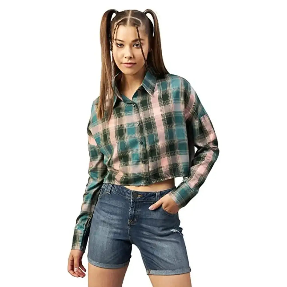 Trendy Women Crepe Printed Shirt-- Hooded Caped Shawl Collar