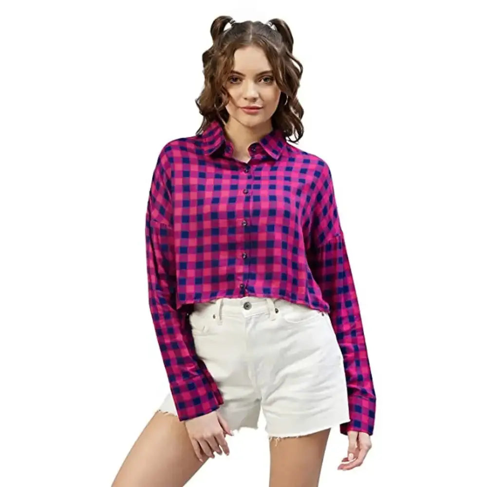 Trendy Women Crepe Printed Shirt-- Faux Fur Fabric Real Fur Fabric Shearling Fabric