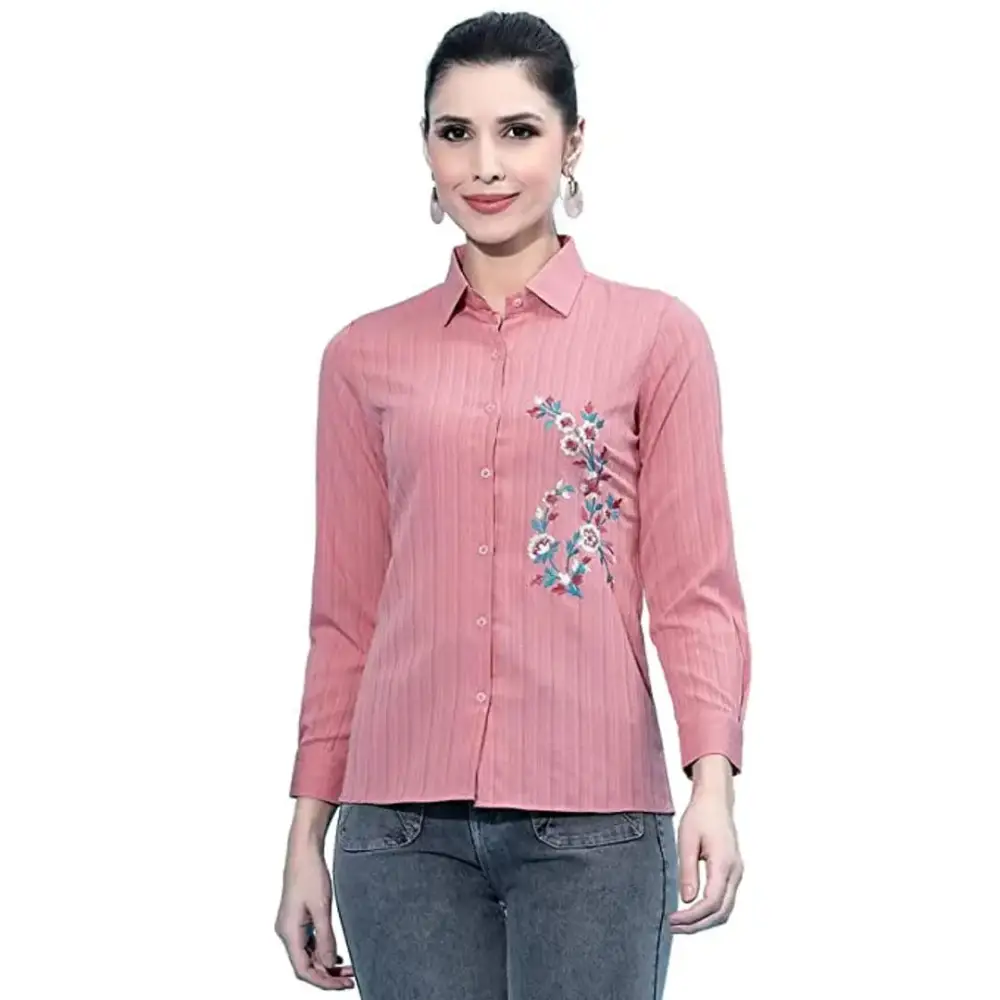Trendy Womens Cotton Printed Shirts-- Lace Blend Ribbed Blend Corduroy Blend