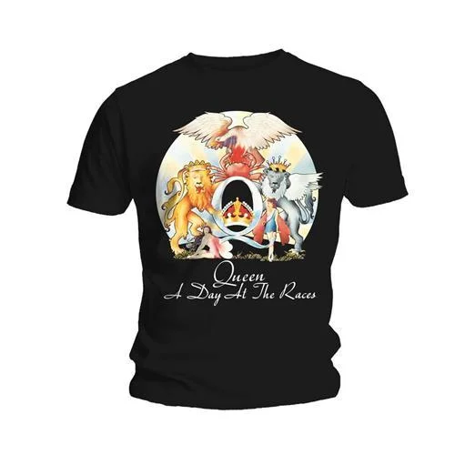 QUEEN T-SHIRT: A DAY AT THE RACES LARGE QUTS11MB03-- Hooded Caped Shawl Collar