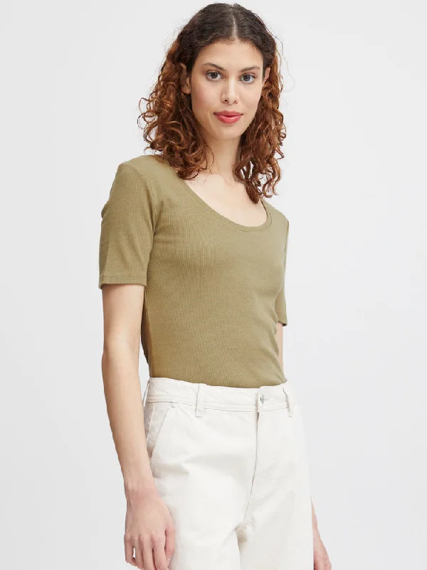 B Young BySanana T-Shirt Aloe -- Basic T-Shirt Crew Neck Short Sleeve