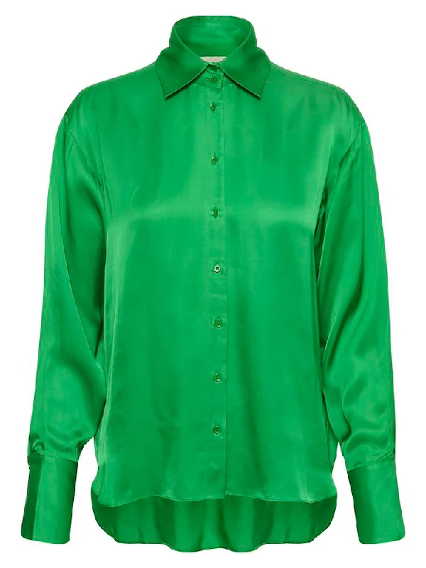 InWear PaulineIW Shirt Green-- Hooded Caped Shawl Collar
