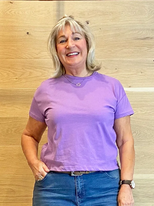 Ottod'Ame T-Shirt Purple-- Satin Blend Silk Blend Wool Blend