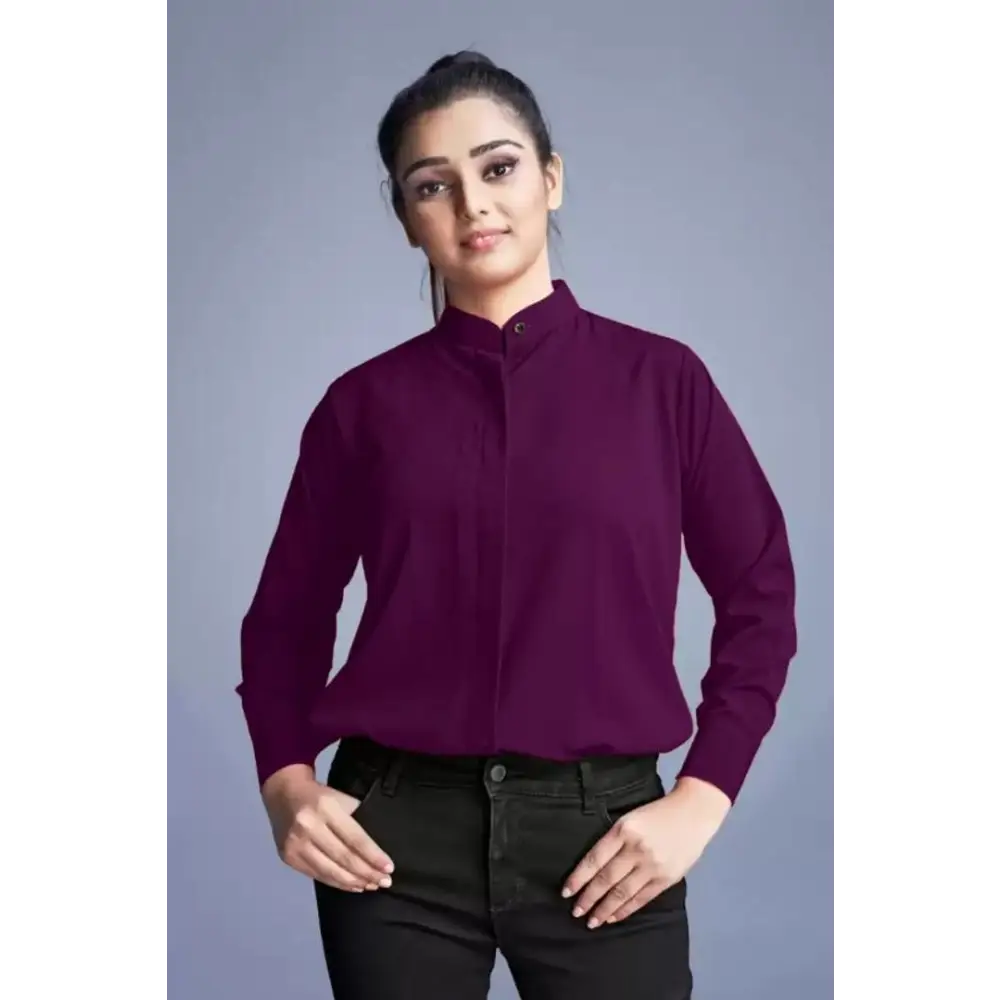 Women Regular Fit Solid Casual Shirt-- Layered Multi-layer Single Layer