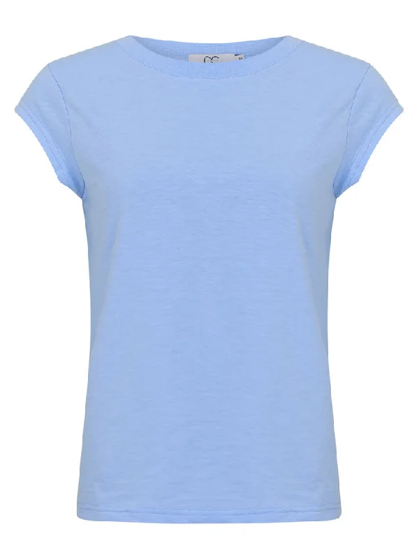 CC Heart Basic T-Shirt Powder Blue-- Mesh Blend Leather Blend Suede Blend