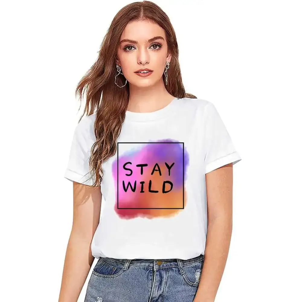 Fancy Polyester T-shirts for Women-- Jersey Fabric Tulle Fabric Batik Fabric