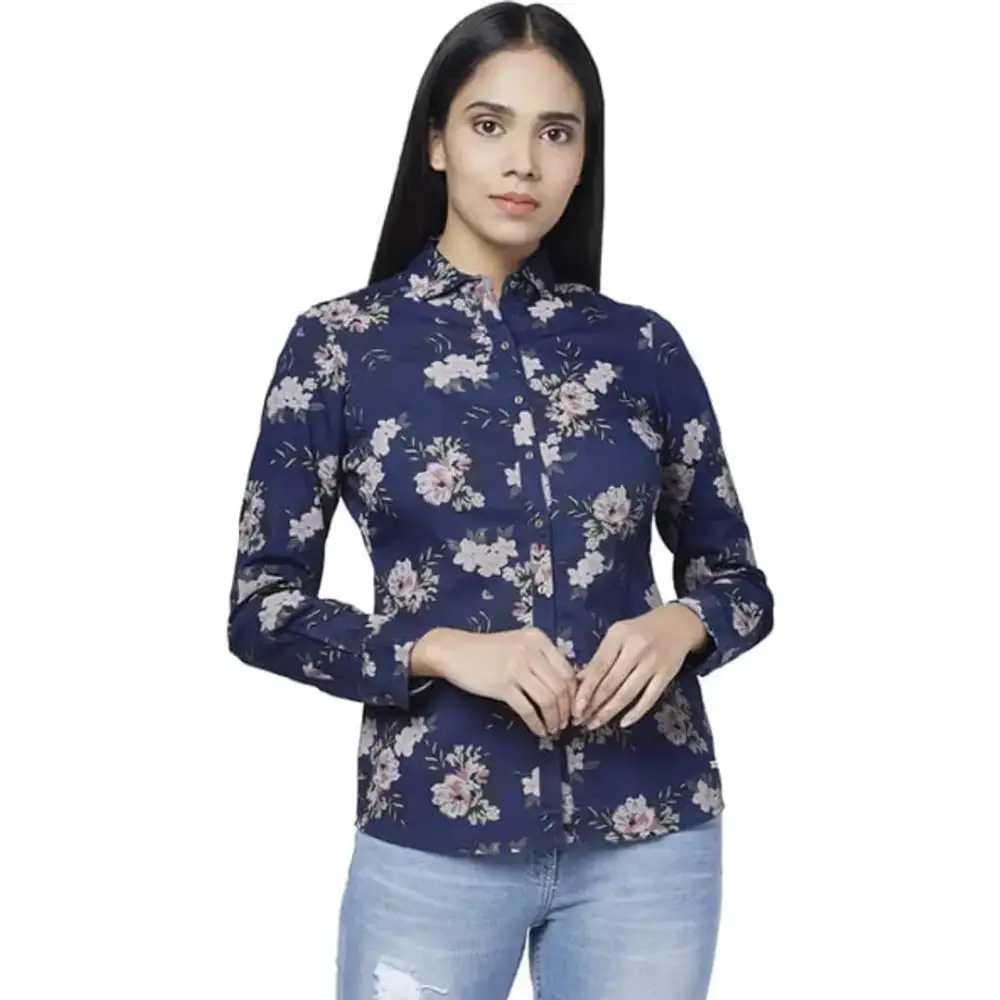Trendy Women Printed Crepe Shirt-- Satin Fabric Silk Fabric Chiffon Fabric