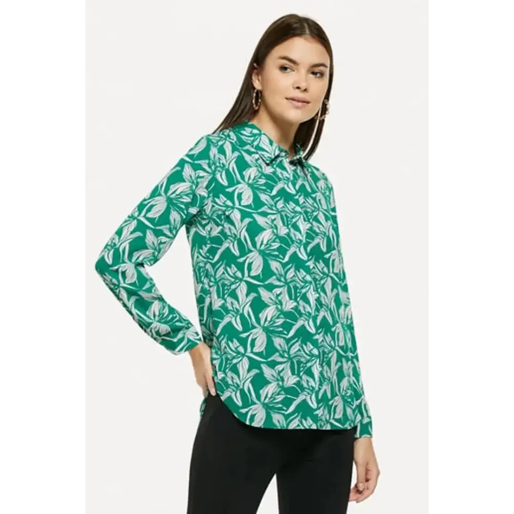 Trendy Women Printed Crepe Shirt-- Fleece Fabric Down Fabric Feather Fabric