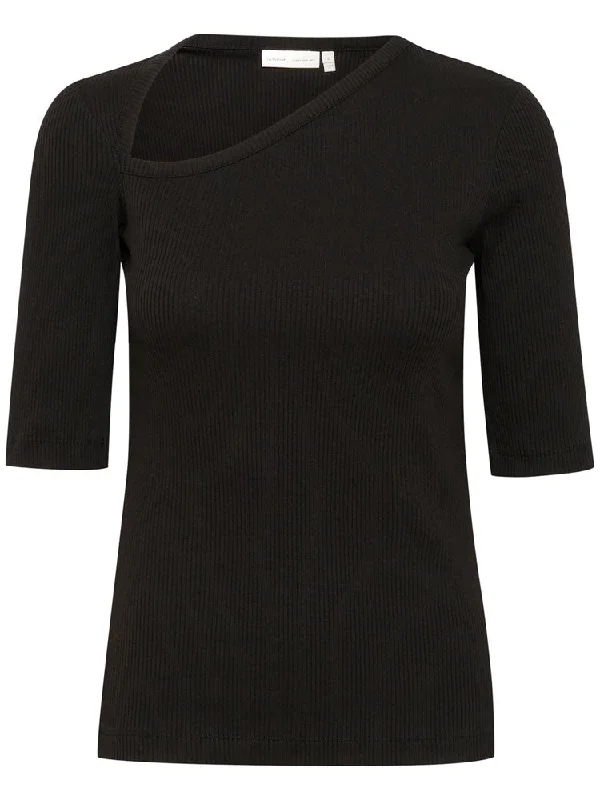 InWear PukIW T-Shirt Black-- Solid Print Embellished