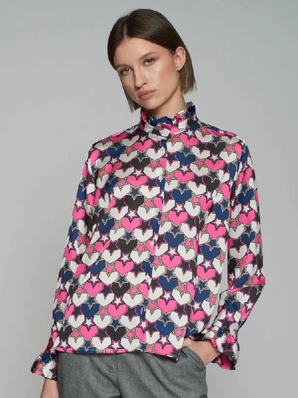 Vilagallo Nicola Shirt Super Star Print-- Fleece Nylon Spandex
