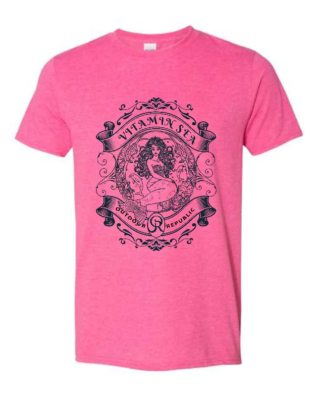Vitamin  Sea Ladies T-Shirt-- Ribbed T-Shirt High Neck Heavyweight