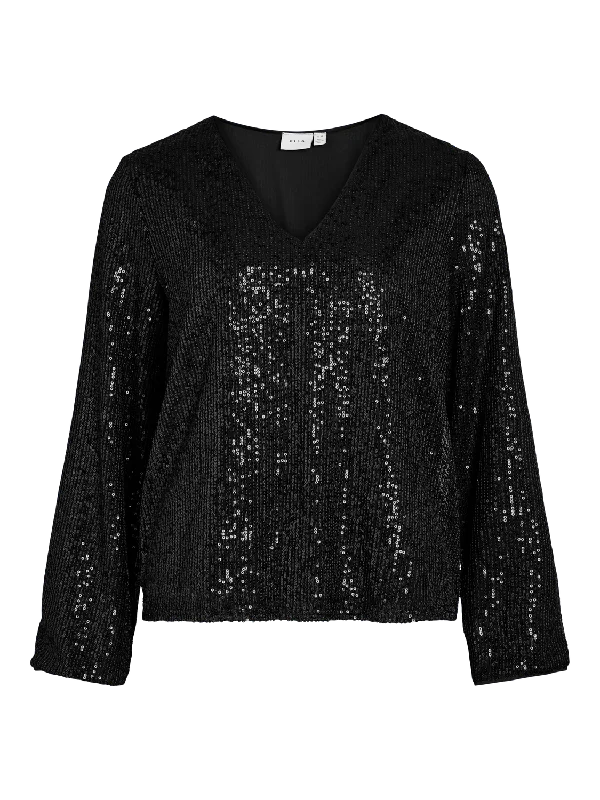VIGLITAS T-Shirts & Tops - Black-- Boxy Fit Fitted Loose
