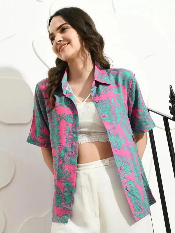 Womem's Printed Half Shirts-- Plaid T-Shirt Polka Dot Checkered