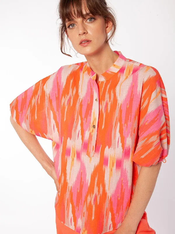 Vilagallo Printed Shirt Palma-- Boxy Fit Fitted Loose