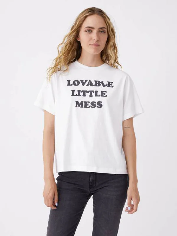 Odd Molly Karen T-Shirt Bright White-- Real Fur Shearling Chenille
