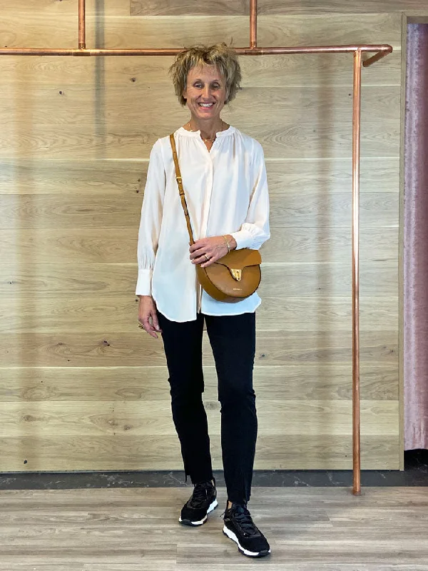 Riani Long Collarless Shirt Peach Dust-- Casual Formal Business