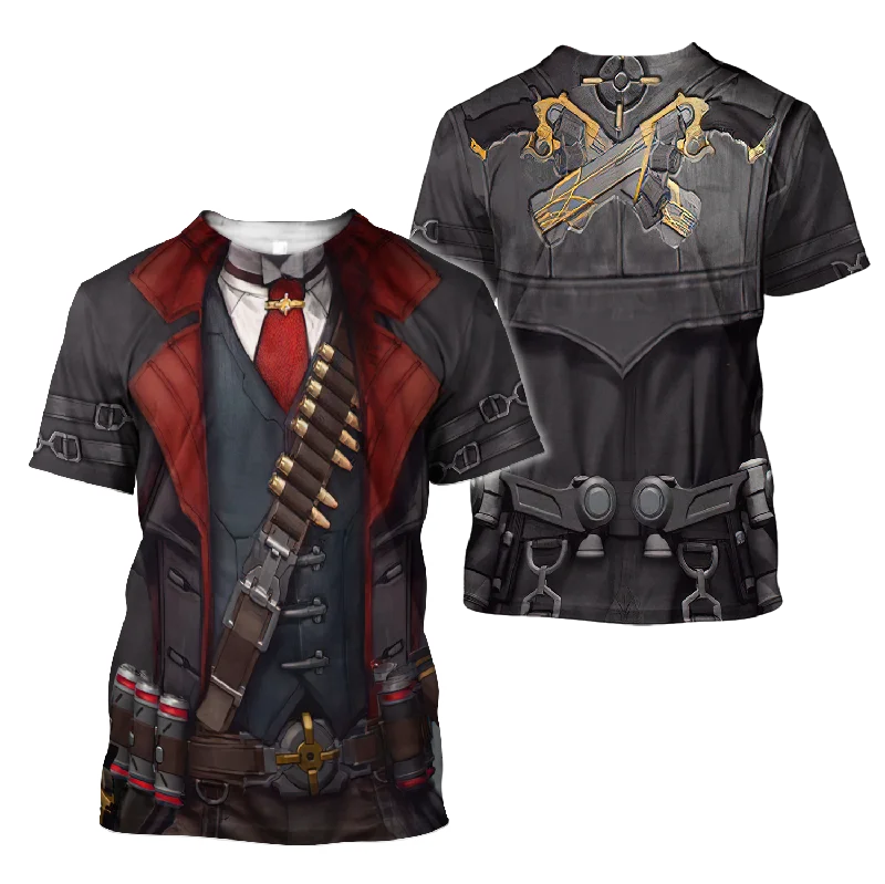 3D All Over Print Cowboy Cosplay T Shirt Cowboy Clothing-- Houndstooth Herringbone Solid