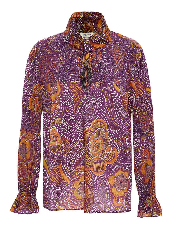 Joyce & Girls Mustard Shirt Tribal Orange-- Zippered Buttoned Snapped