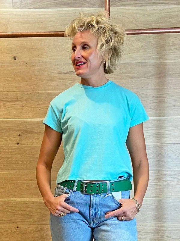 Ottod'Ame T-Shirt Turquoise-- Chenille Blend Fleece Blend Nylon Blend