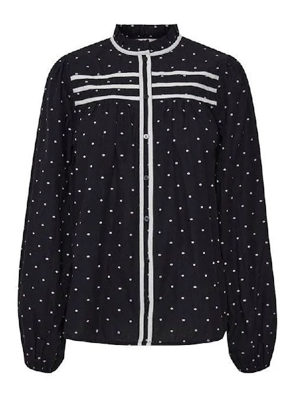 B Young ByFvGalilea Shirt Black-- Zippered Front Buttoned Front Snap Front