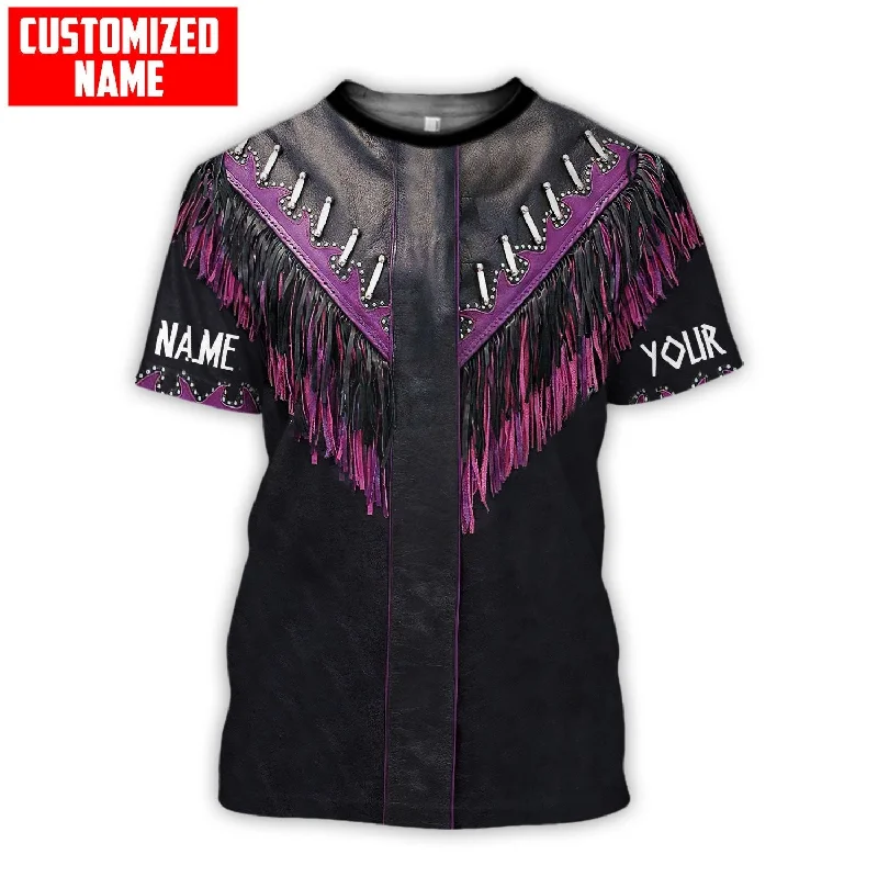 Personalized Name Cowboy Shirt No Cosplay 3D Over Printed Unisex Deluxe T Shirt-- Spandex Blend Rayon Blend Denim Blend