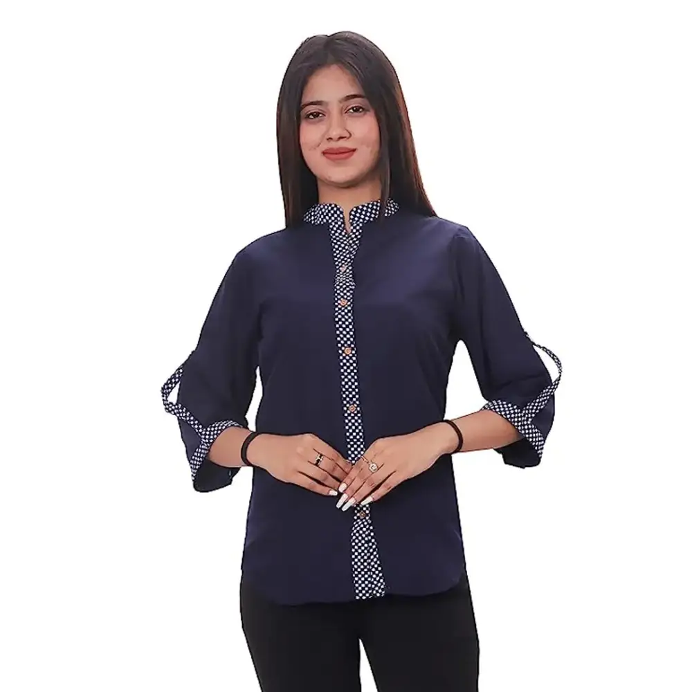 Trendy Women Crepe Printed Shirt-- Fashionable Trendy Casual
