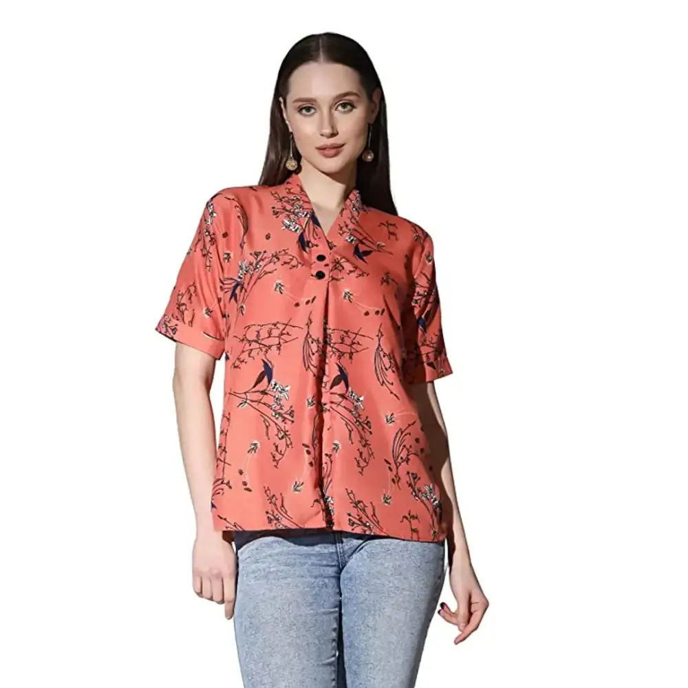 Trendy Women Crepe Printed Shirt-- Anti-Shrink Durable Soft