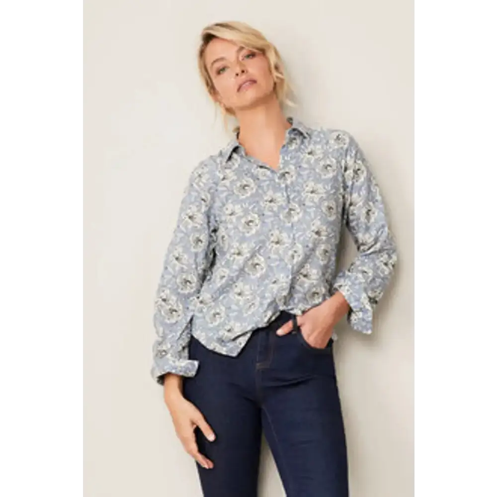 Trendy Women Printed Crepe Shirt-- Rayon Velvet Corduroy