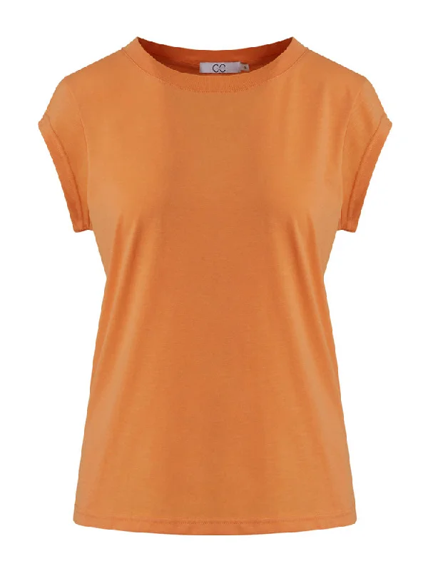 CC Heart Basic T-Shirt Sunset-- Cashmere Blend Cotton Blend Poly Blend