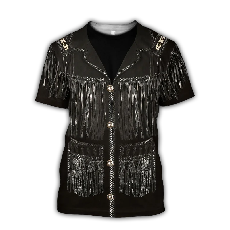 Cowboy T Shirt No Cosplay D Over Printed Unisex Deluxe Shirts-- Welt Pockets Slit Pockets Flap Pockets