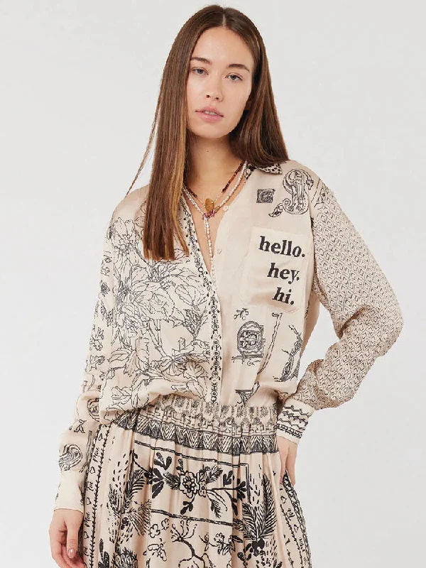 Me369 Isabel Mixed Print Shirt Blossom-- Layered Multi-layer Single Layer