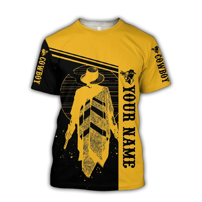 Personalized 3D Over Printed Cowboy T Shirt Men Women-- Zippered Front Buttoned Front Snap Front