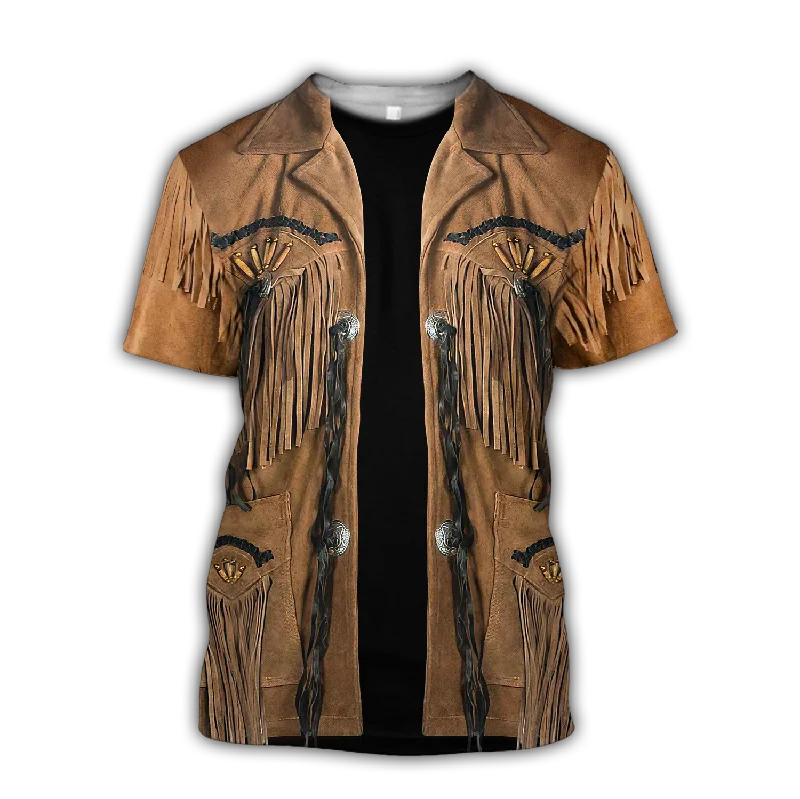 3D Cowboy T Shirt No Cosplay Unisex Deluxe Cowboy Gifts-- Notch Collar Peter Pan Collar Cowl Neck