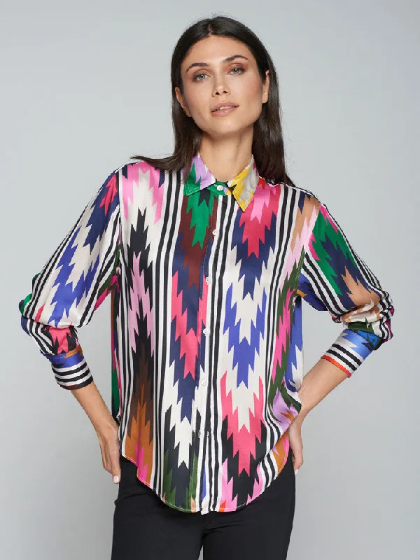 Vilagallo Aztec Shirt Multi-- Machine Wash Dry Clean Hand Wash