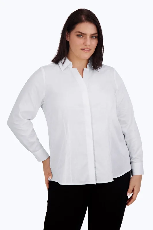 Taylor Plus No Iron Pearl Jacquard Shirt-- Striped Floral Plaid