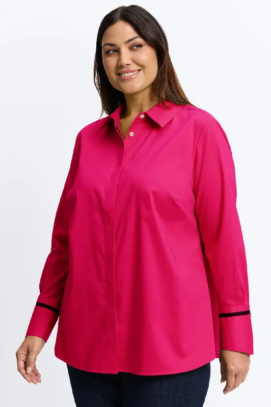 Iris Plus Stretch Matte Sateen No Iron Shirt-- Oversized T-Shirt Spandex breathable