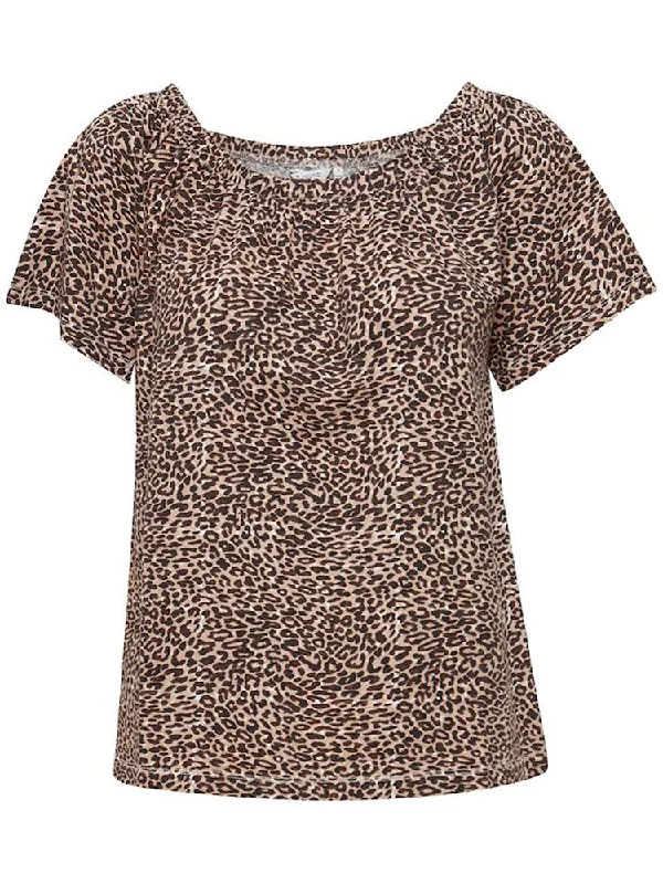 B Young ByPandinna OS T-Shirt Brown-- Terry Blend Velvet Blend Canvas Blend