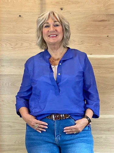 Emme Marella Caffe Shirt Blue-- Modern Contemporary Chic