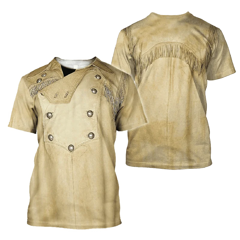 Coolspod Cowboy Shirt No Cosplay 3D Over Printed Unisex Shirt-- Notch Collar Peter Pan Collar Cowl Neck