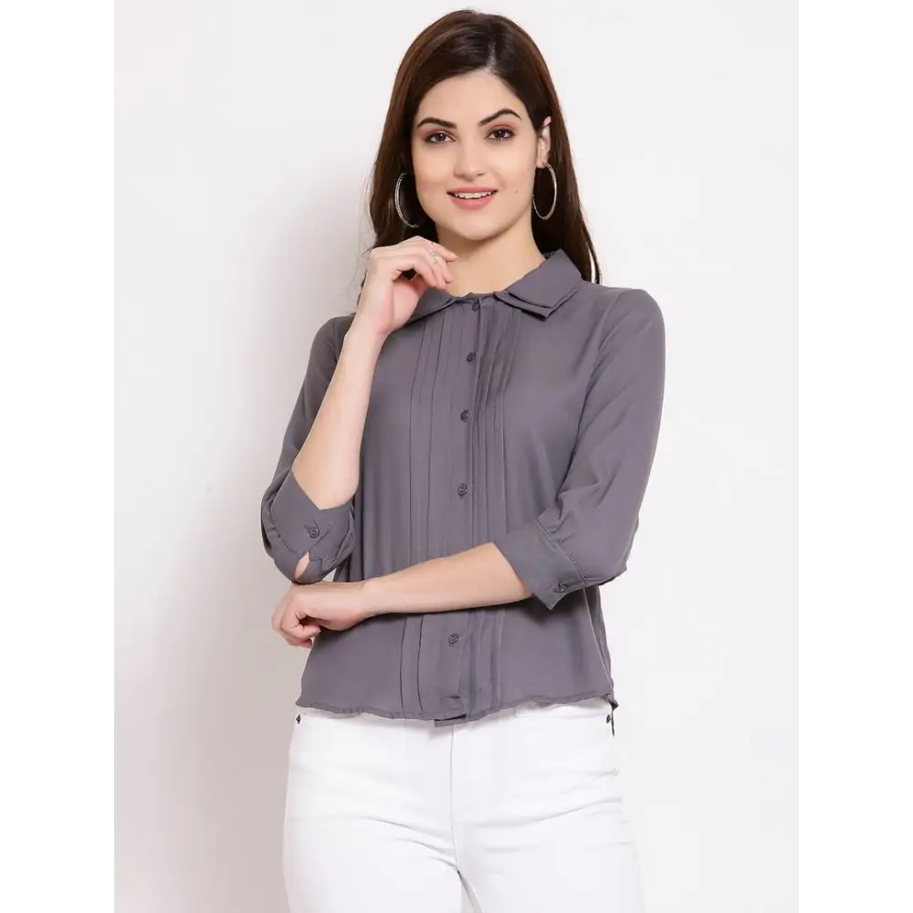 Polyester Regular Fit Shirt-- Fashionable Trendy Casual