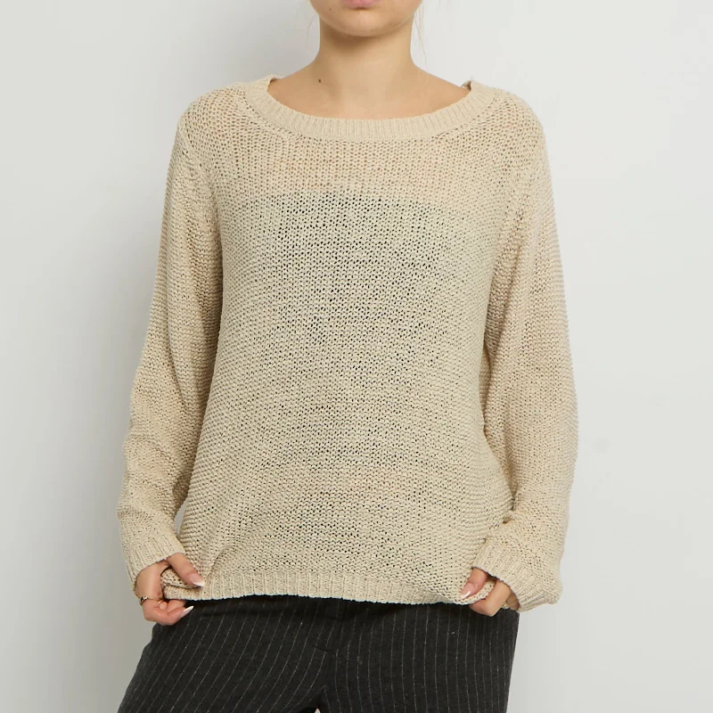 Crochet Knitted Sweatshirt - UK 14 Hoodie with Relaxed Fit Easy Casual
