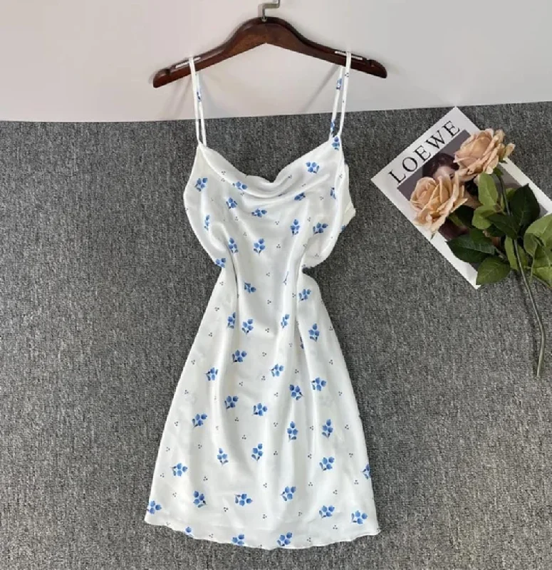 Women Satin Loose Strap Summer Sleeping Dress L 496237 Tunics Custom made