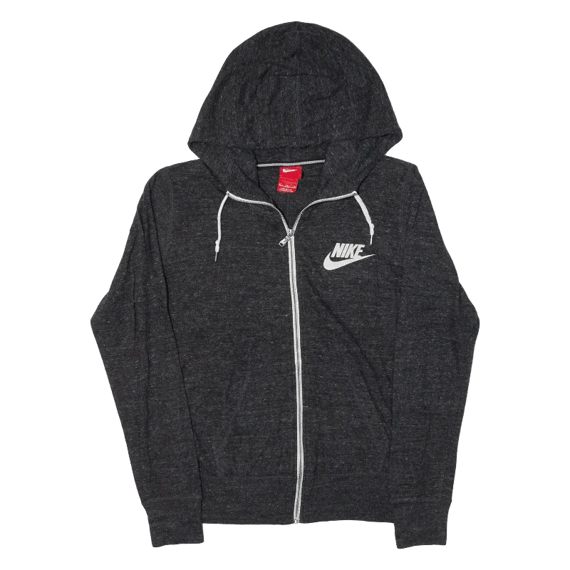 NIKE Hoodie Grey Full Zip Womens M Hoodie with Button Classic Timeless