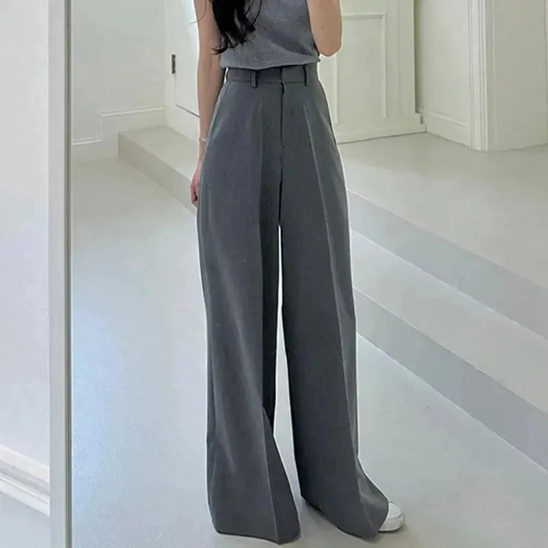 Women's Hanging Wide Leg Mopping Casual Pants Soft Cotton Pants