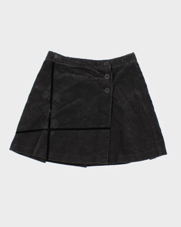 Y2k 00s Corduroy Embroidered Wrap Skirt - XS chiffon skirt airy