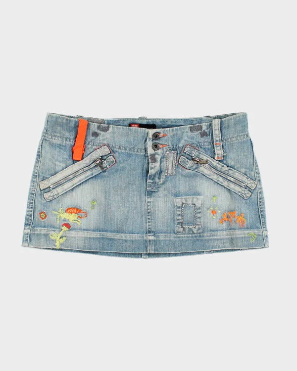 Vintage Y2k 00s Diesel Denim Mini Skirt - S tulle skirt dreamy