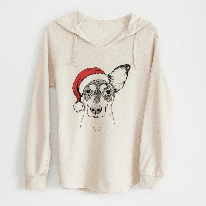 Santa Chloe the Doxie Mix - Cali Wave Hooded Sweatshirt Hoodie with Mesh Breathable Sporty