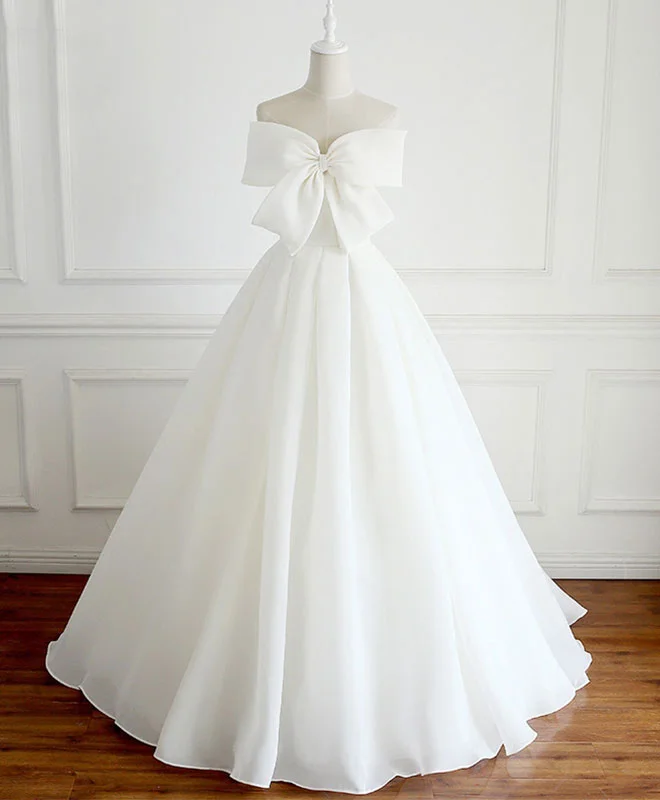 White Sweetheart  Long Prom Dress, White Formal Dress Tunics Wedding white